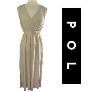 NEW‼️ POL Beige Jersey‎ Knit Sleeveless Maxi Dress, Small